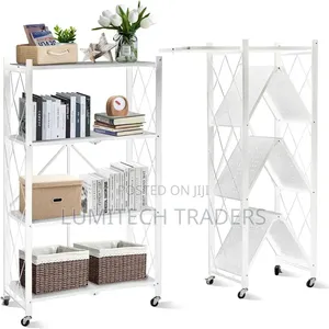 Big-Size Foldable Kitchen Rack With Wheel