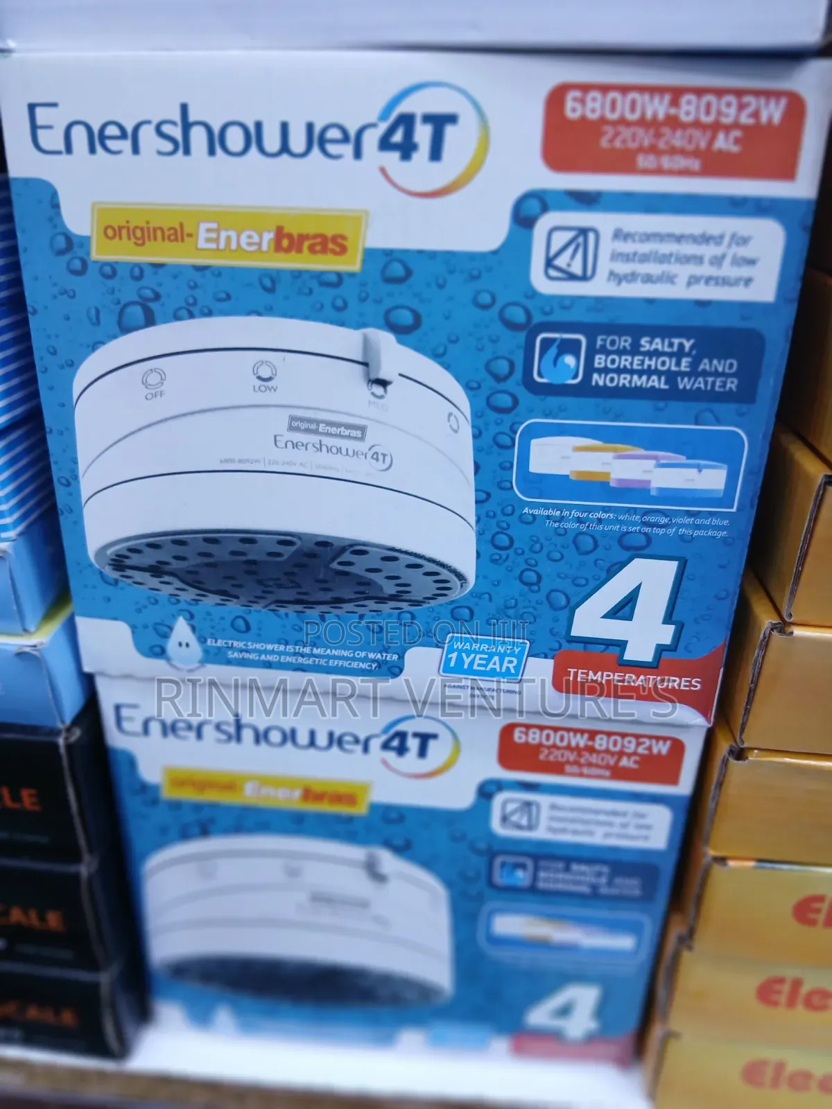 Enerbras Enershower 4t Electric Instant Shower Head.