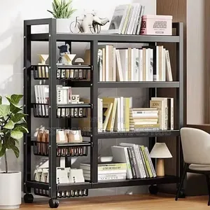 Multifunctional Strong Metallic Kitchen Rack With Wheels*90×32*135cm