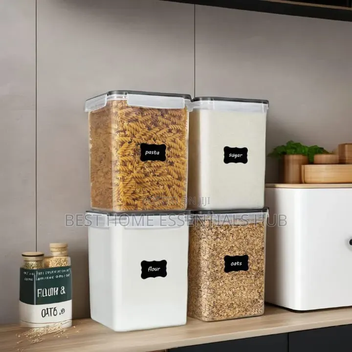 *4pcs Bpa-Free Airtight Food Storage Containers 5.2l Each