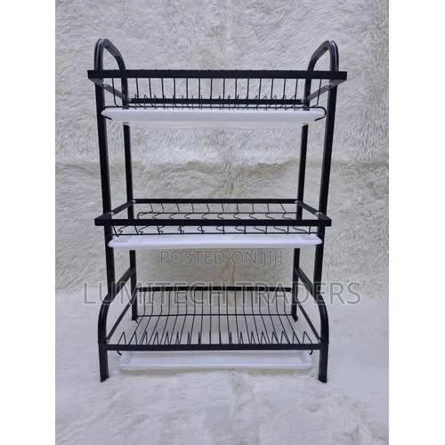 3-Layer Carbon Steel Kitchen Dish Rack - main view