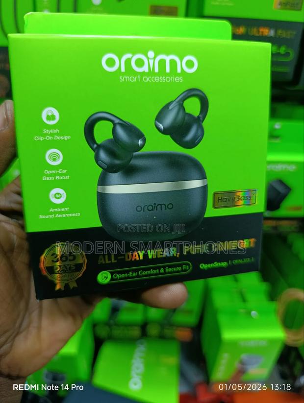 Oraimo Opensnap Clip-on Open-Ear True Wireless Earbuds