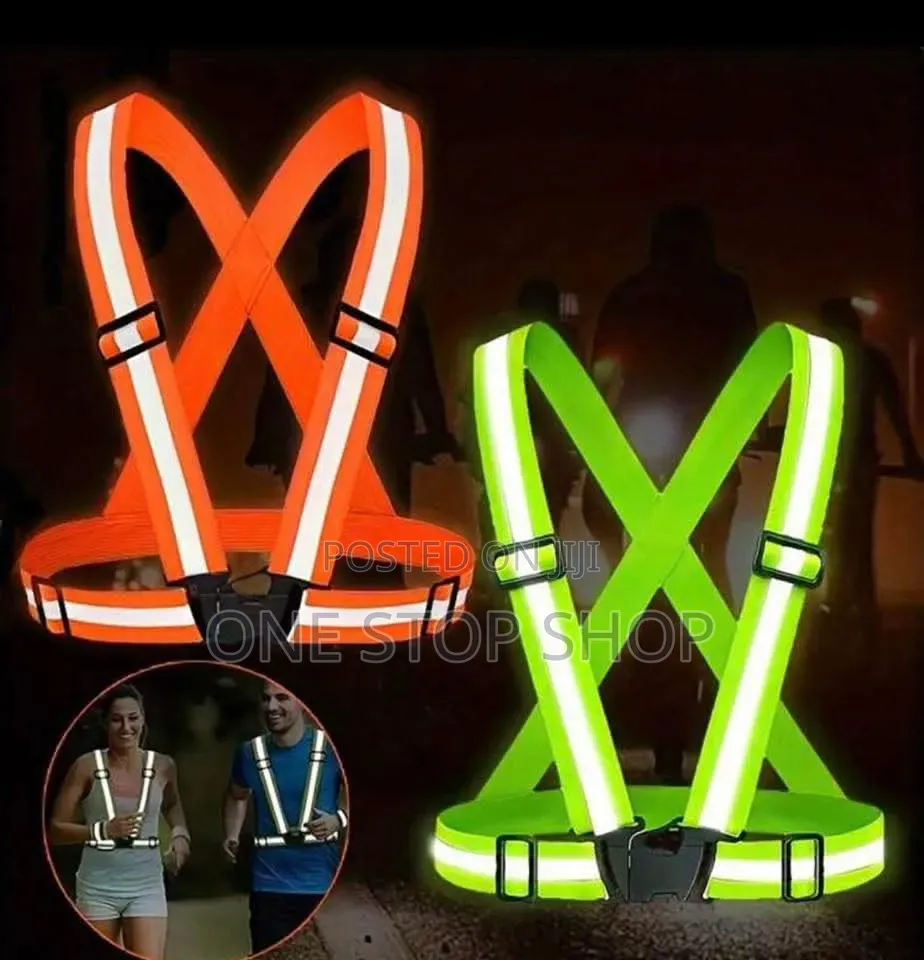 2pcs Adjustable Reflective Safety Vest Strap For High Night Visibility