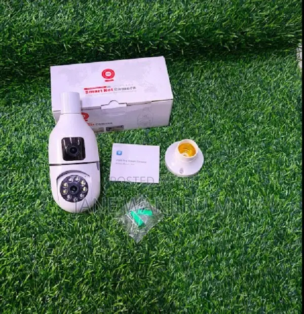 V380 Dual Lens Bulb Camera - Motion Track, Alarm