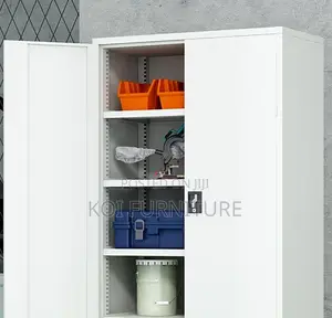 Office Desk; Durable Two Doored Cabinet With Sturdy Construct