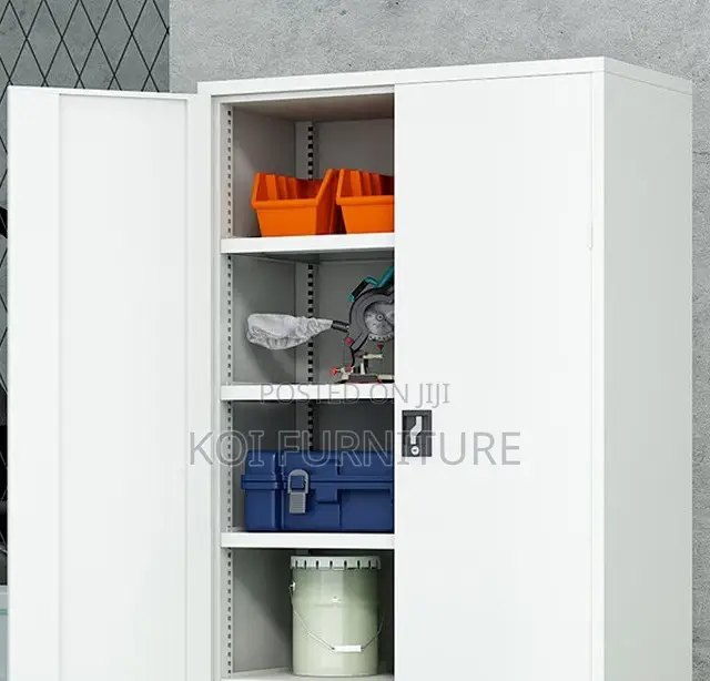 Office Desk; Durable Two Doored Cabinet With Sturdy Construct