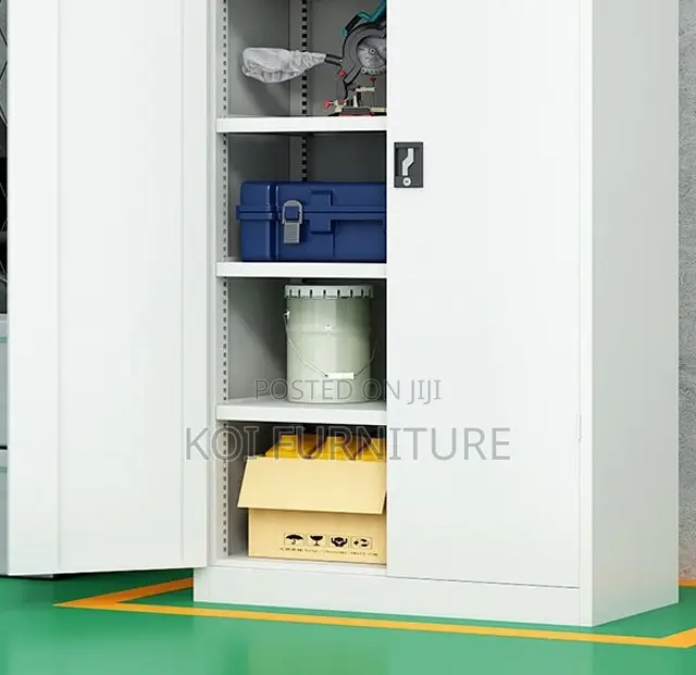 Office Desk; Durable Two Doored Cabinet With Sturdy Construct