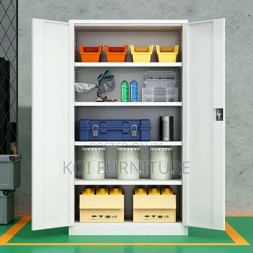 Office Desk; Durable Two Doored Cabinet With Sturdy Construct