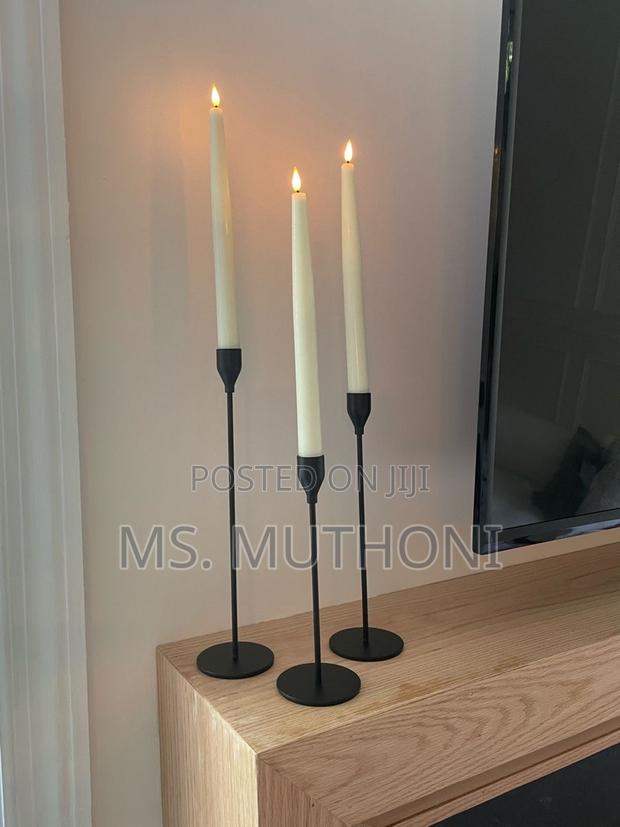 3 PCS Metallic Candlestick Holder Set - thumbnail 3