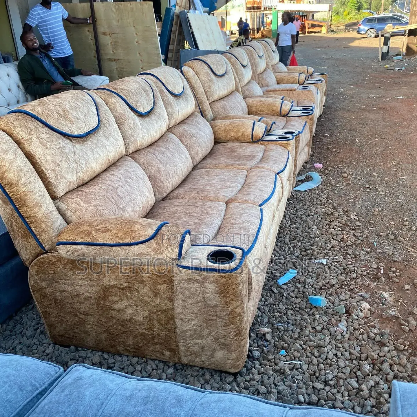 Recliner Sofa With Cup Holders ( 5 Seater Set)