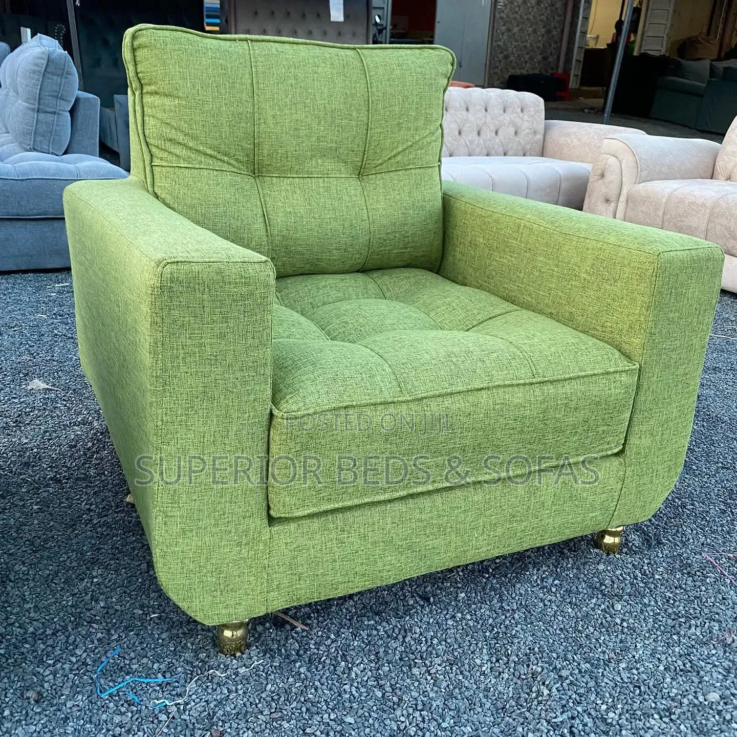 Green Fabric Armchair -negotiable
