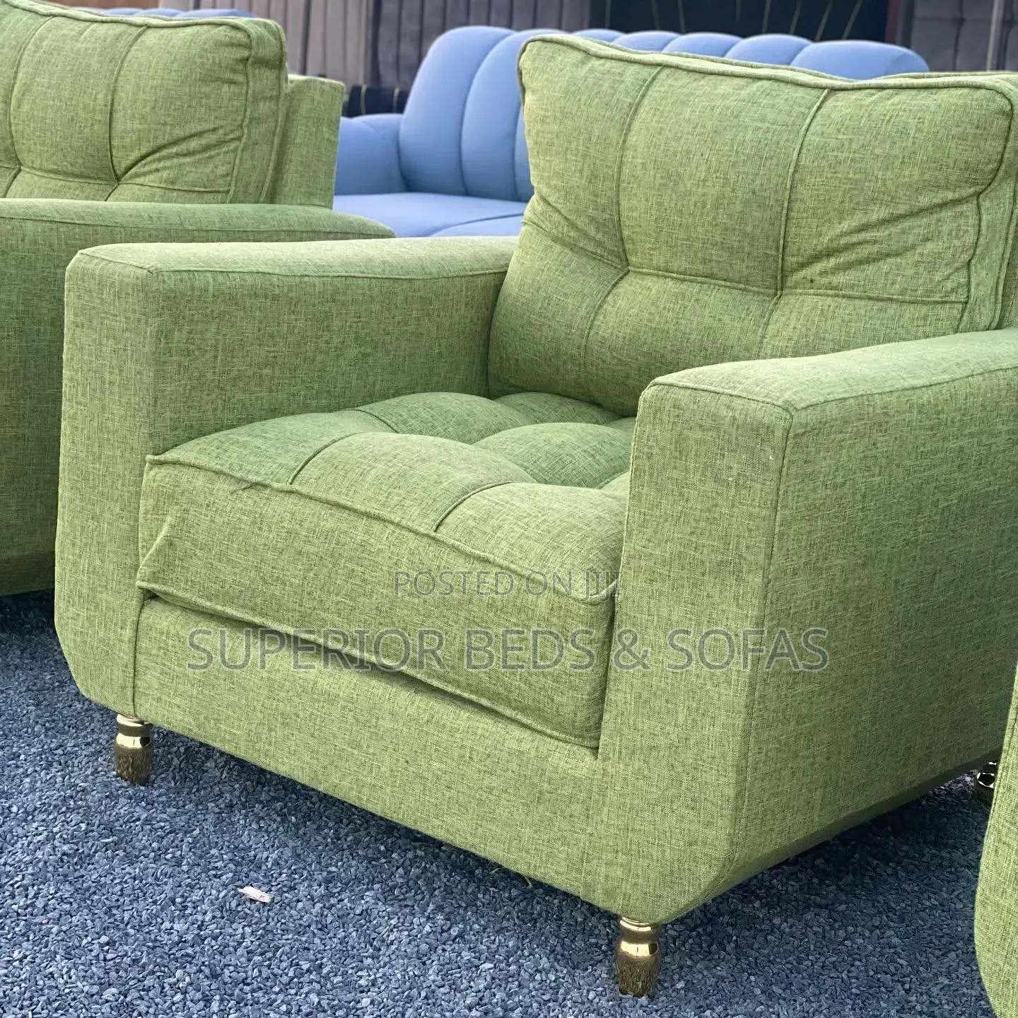 Green Fabric Armchair -negotiable