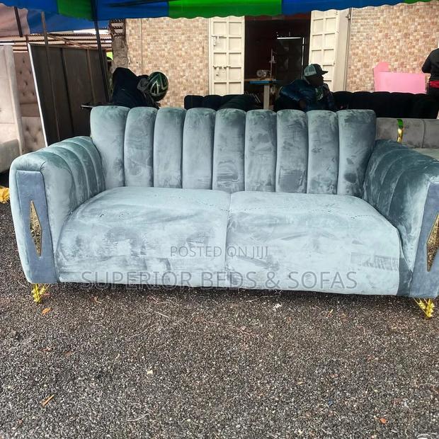 Grey Soft Fabric 3-Seater Sofa - thumbnail 2