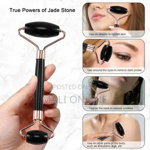 Jade Roller Gua Sha Facial Massage Set Natural Stone Skin Care Tool