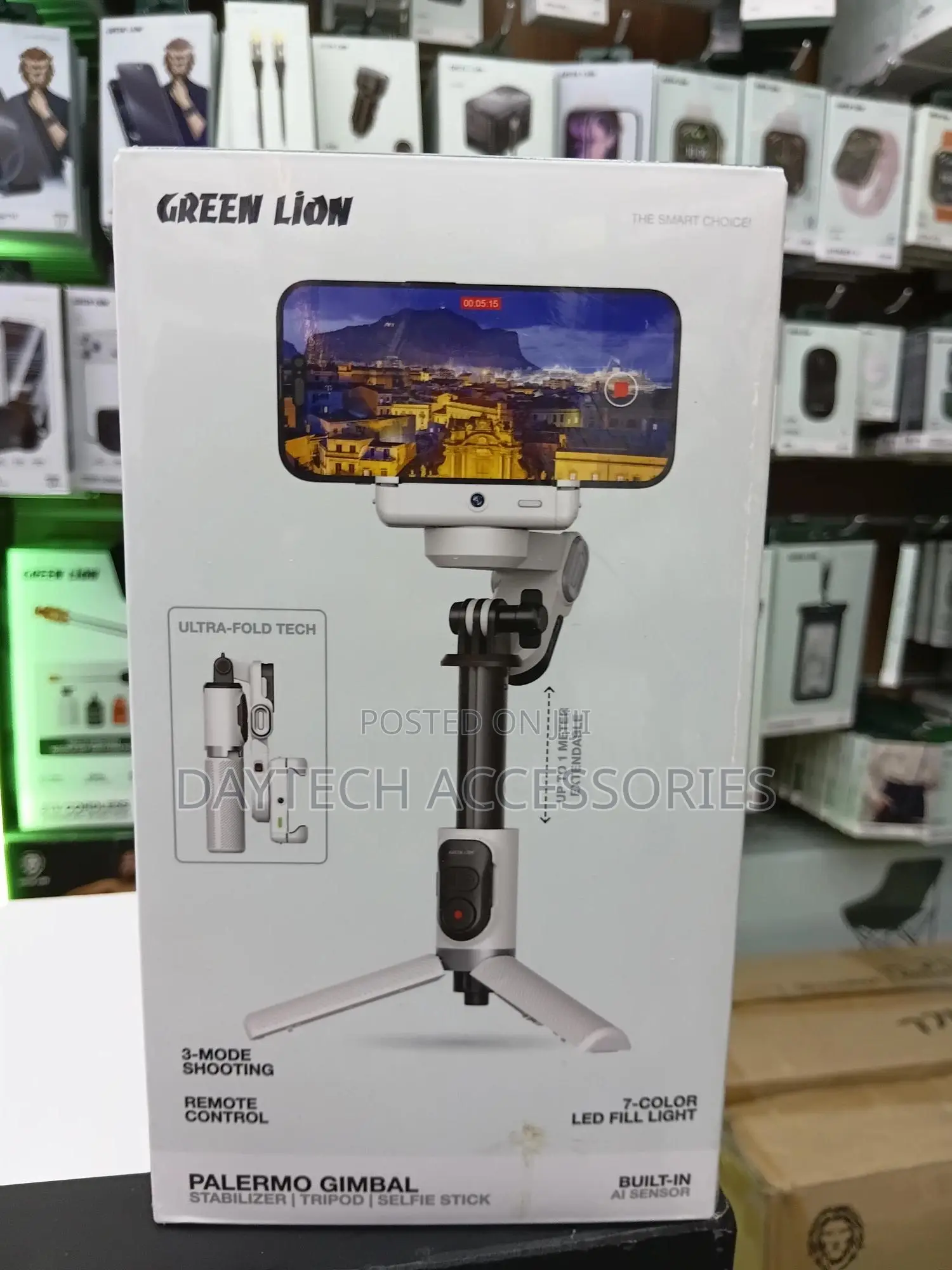 Green Lion Palermo Gimbal Tripod Stand With Remote Control – White