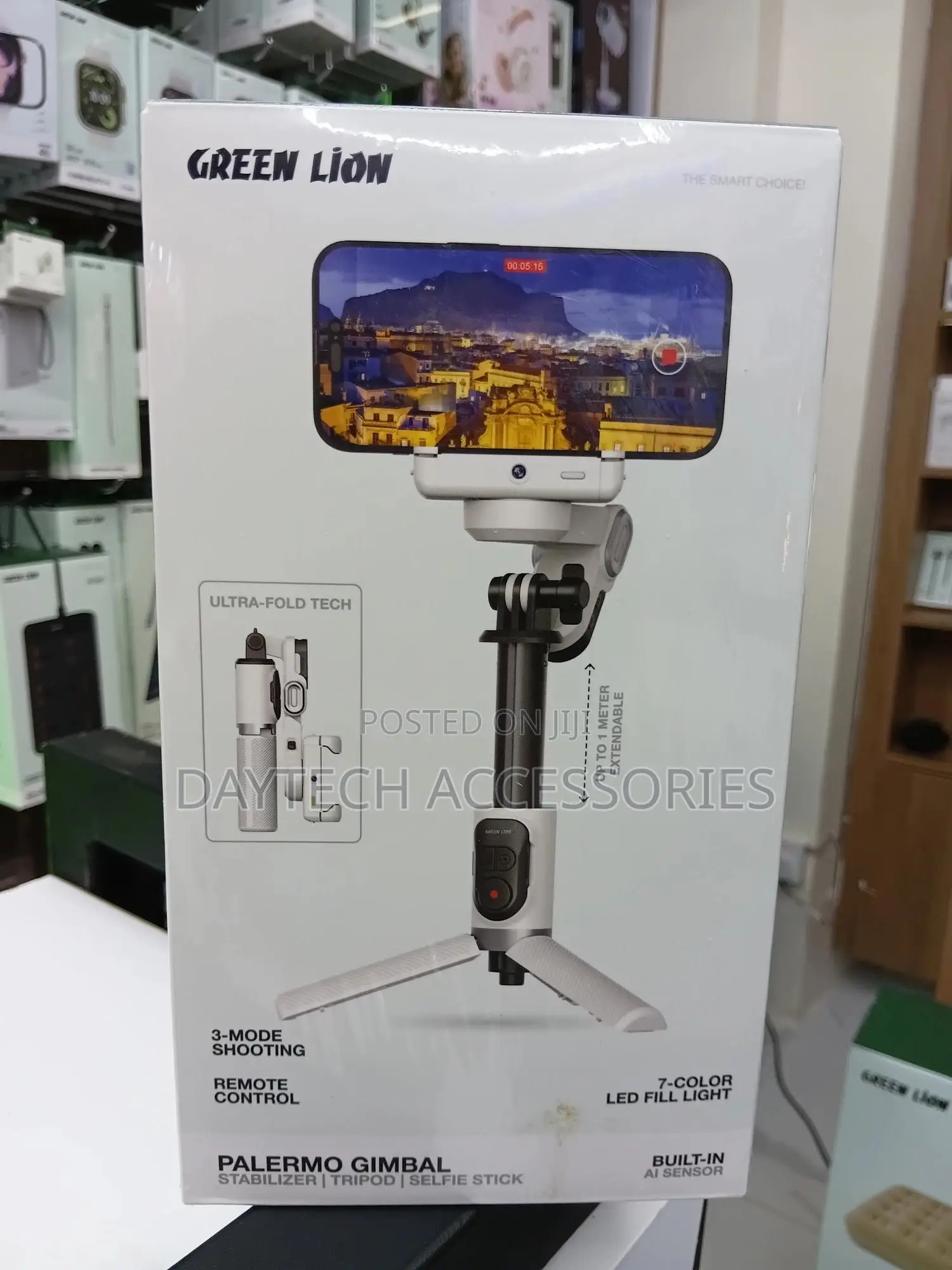 Green Lion Palermo Gimbal Tripod Stand With Remote Control – White
