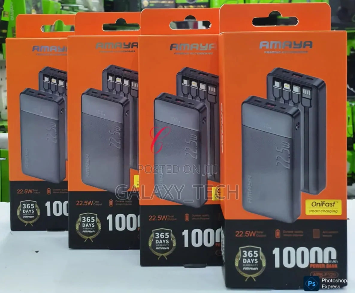 Amaya Apb-F129 *10,000mah 22.5w* Power Bank(4 Built in Cables)