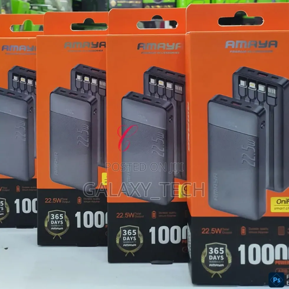 Amaya Apb-F129 *10,000mah 22.5w* Power Bank(4 Built in Cables)