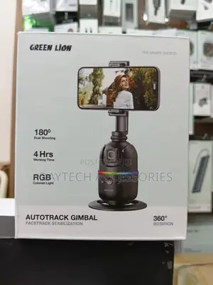 Green Lion Autotrack Gimbal With 360-Degree Rotation and RGB Lighting.