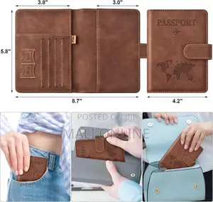 Passport Holder Rfid Blocking Travel Wallet Cover Pu Leather Organizer