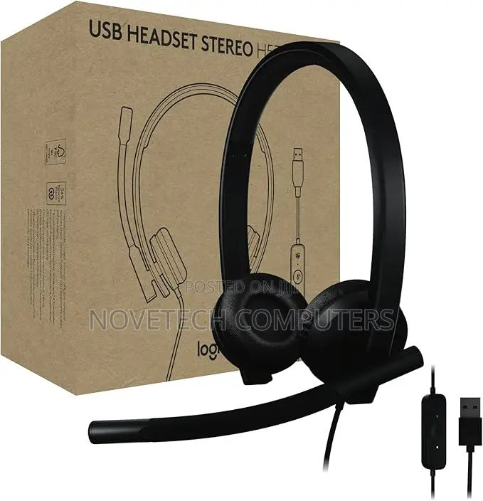 Logitech H570e Stereo Usb-a Headset With Noise Cancelling Mic - Black