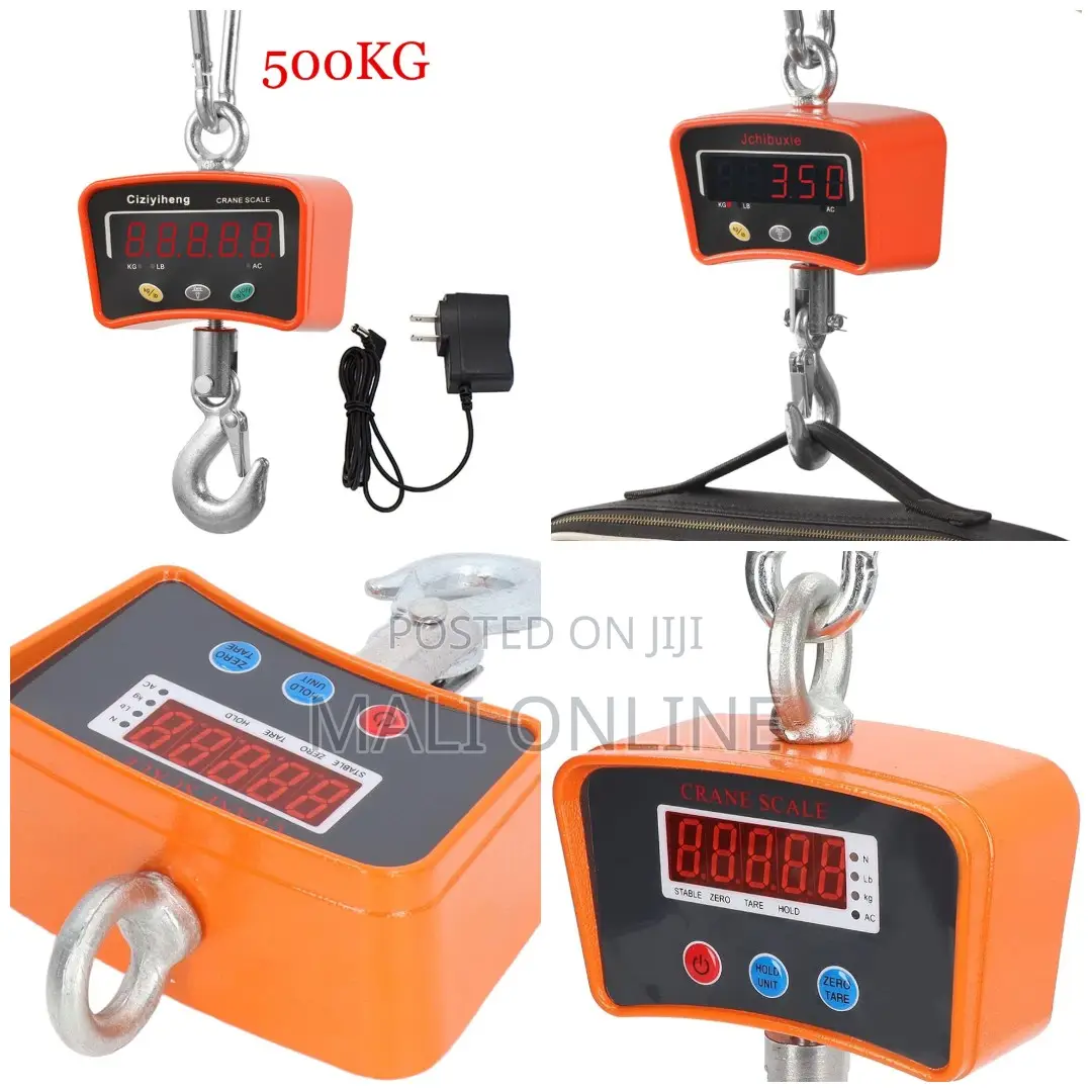 500kg Digital Hanging Crane Scale LCD Electronic Scale Rechargeable