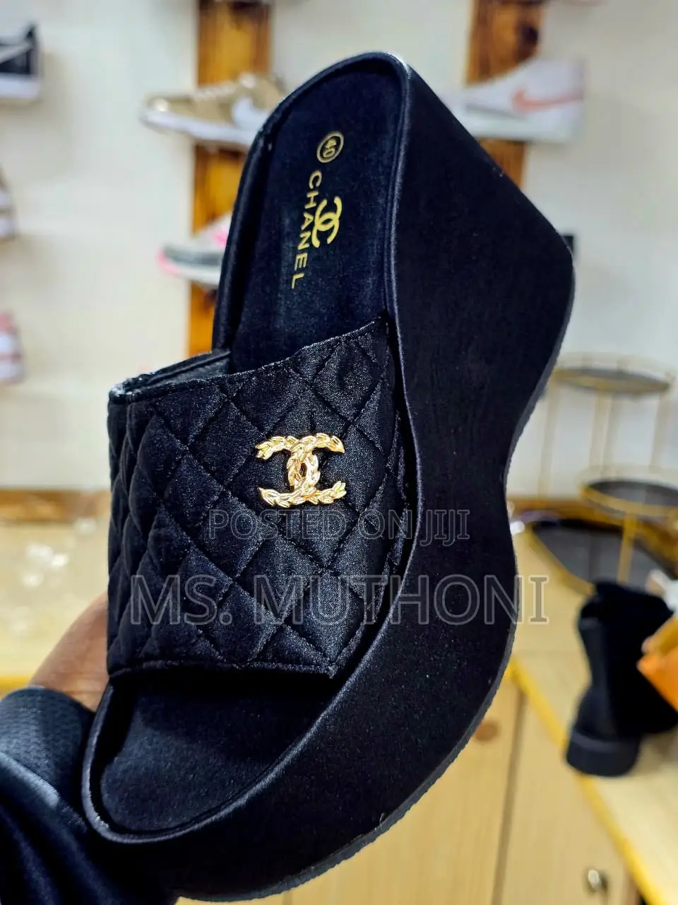 Chanel Quilted Platform Wedge Size 37-41
