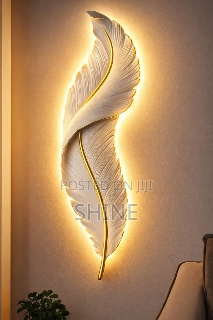 Modern Resin Feather Wall Lamp