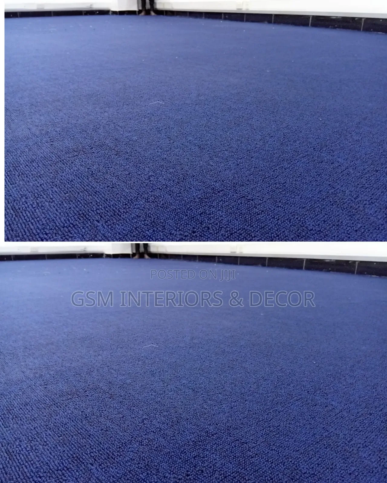 Navy Blue Wall to Wall Office Carpets Non Wrinkled