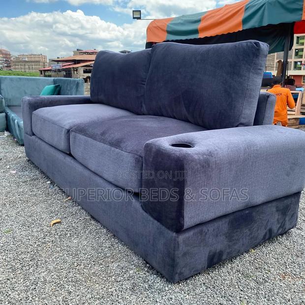 Grey Cushion Back Sofa 3 Seater - thumbnail 2