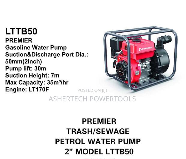 Premier Lttb50 Trash/Sewage Petrol Water Pump. 2-Inch (50mm)