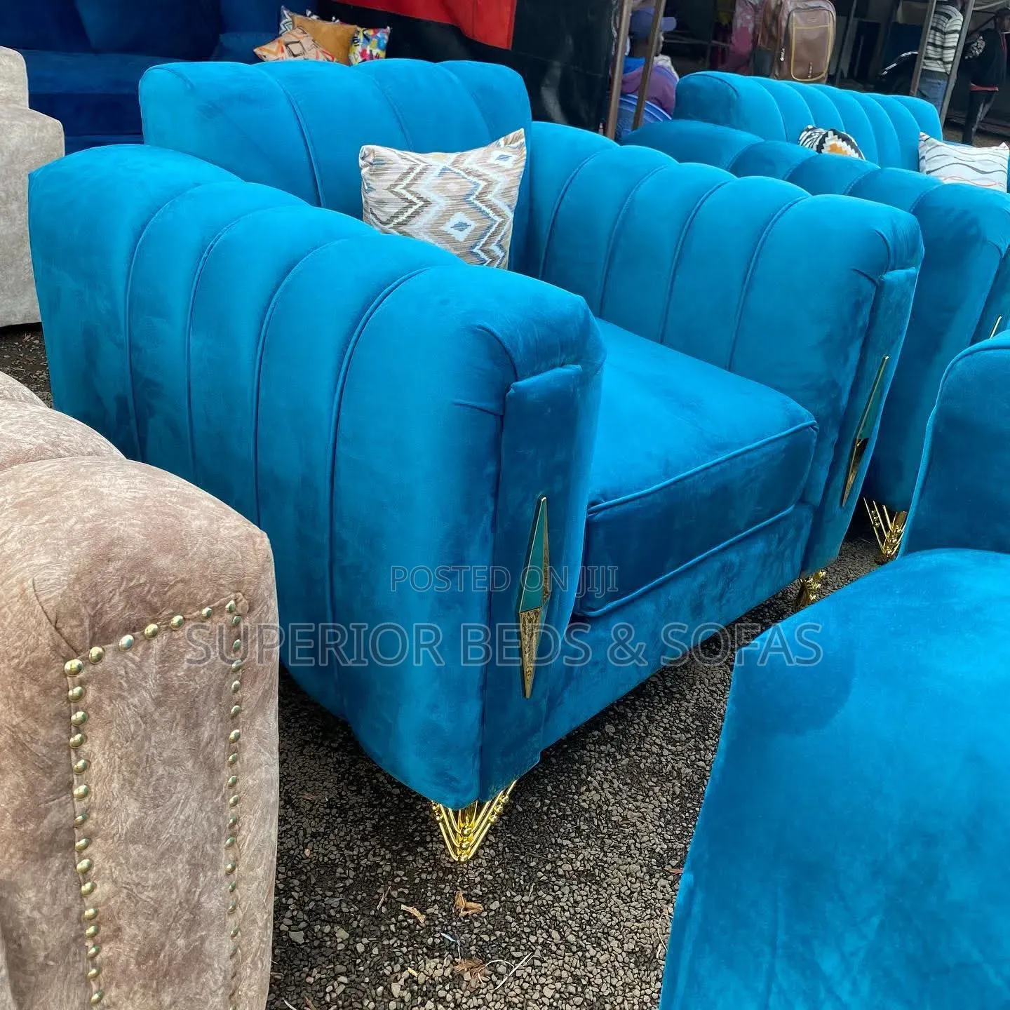 Single Blue Luxury Armchair