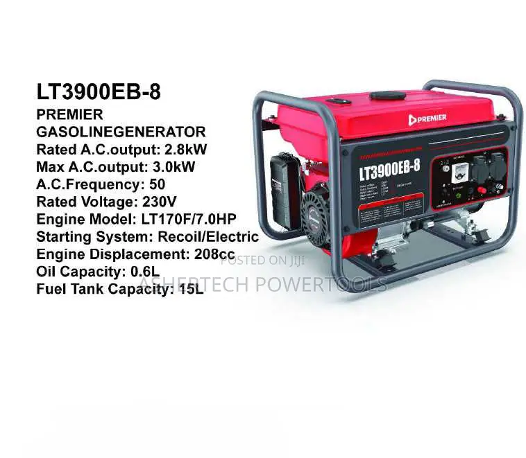 Premier Lt3900eb-8 Gasoline Generator 3.0kw