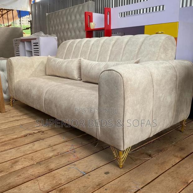 Cream Ribbed Back Sofa - main view
