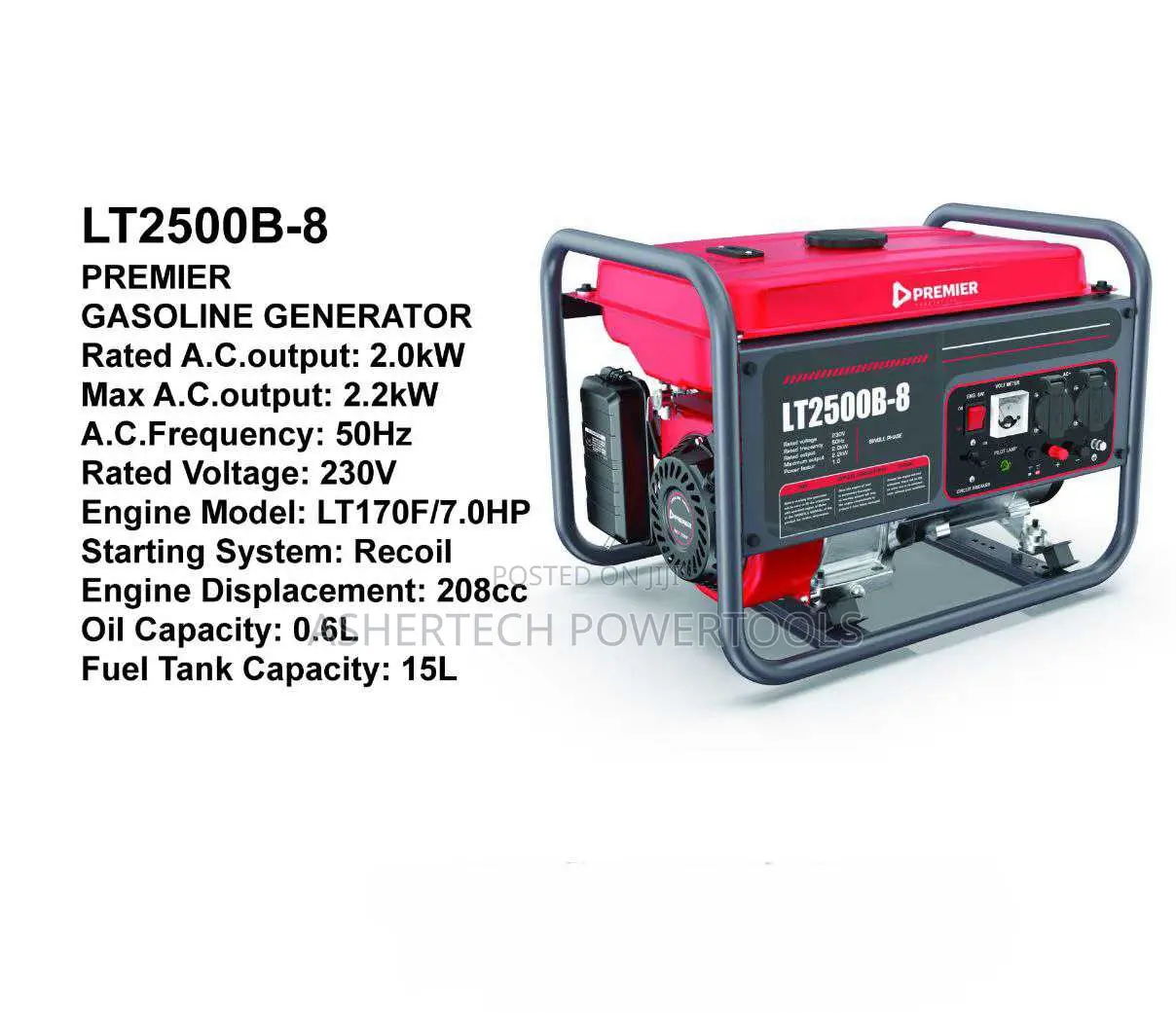 Premier Lt2500b-8 Gasoline Generator 2.0kw
