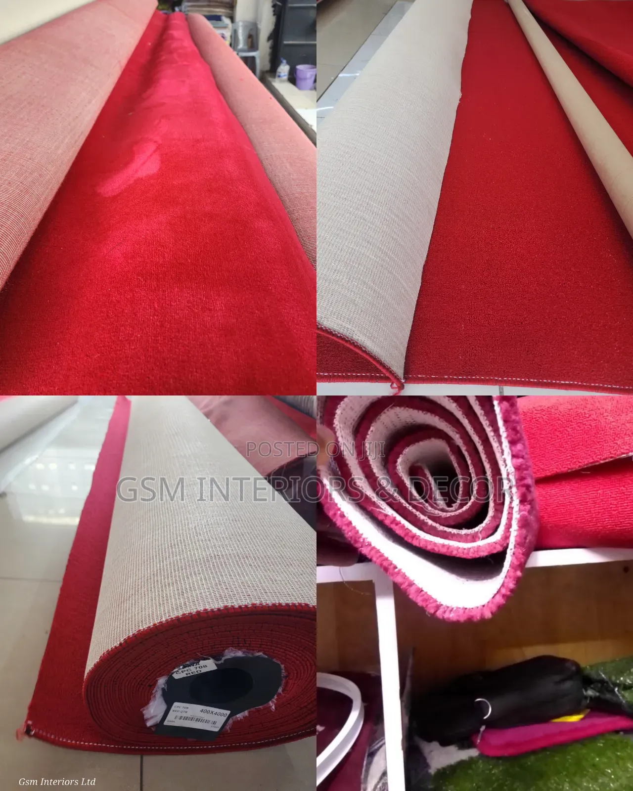 Red Wall to Wall Carpets for Church, Office and Events Tents