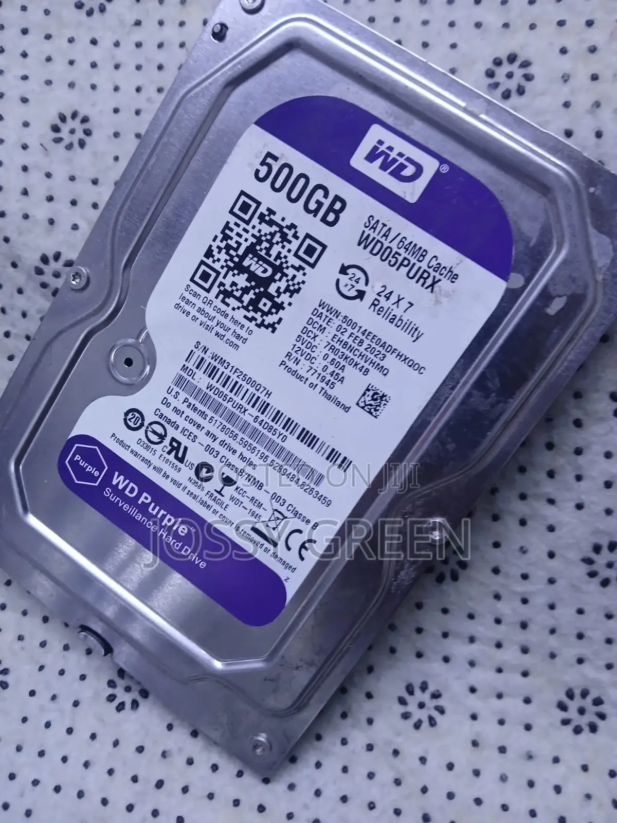 Western Digital 500gb Wd Purple Surveillance Internal Hard Drive