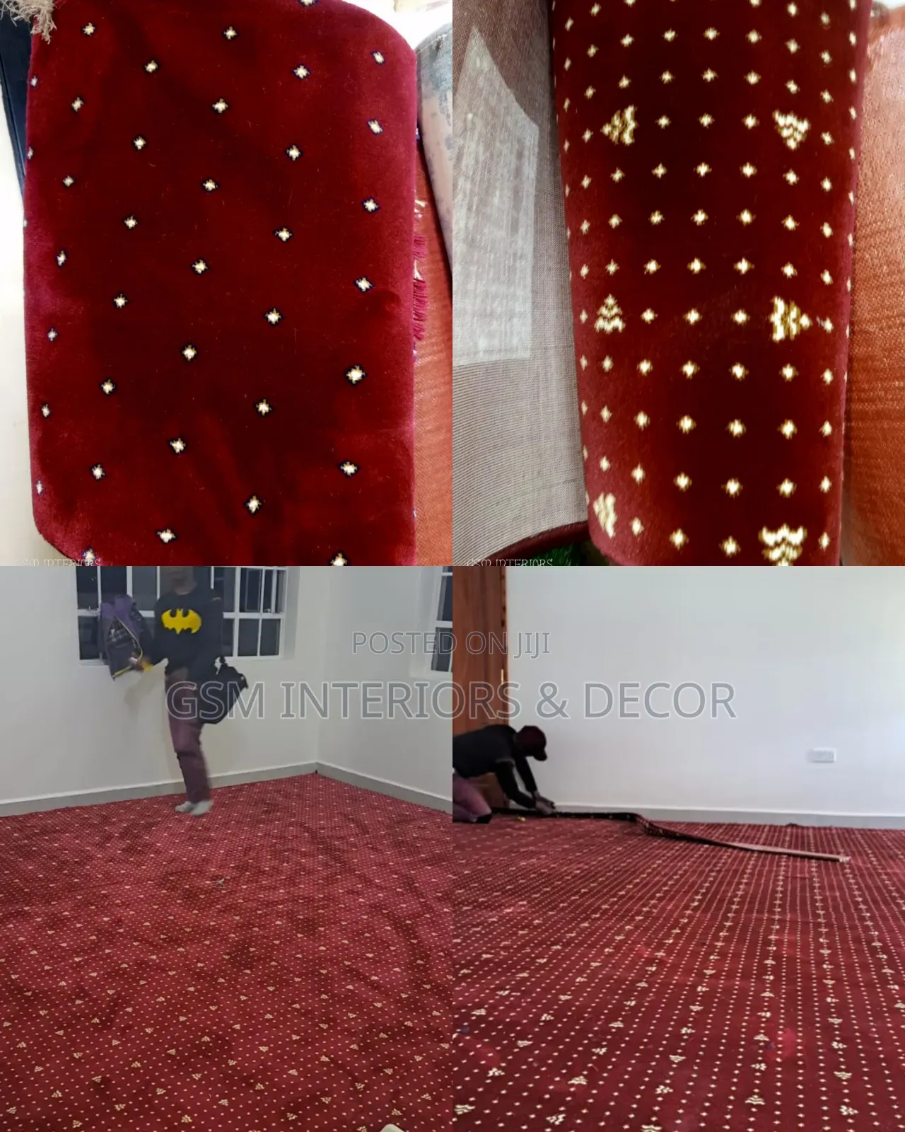 Executive Office Carpets in Maroon Dotted and Printed