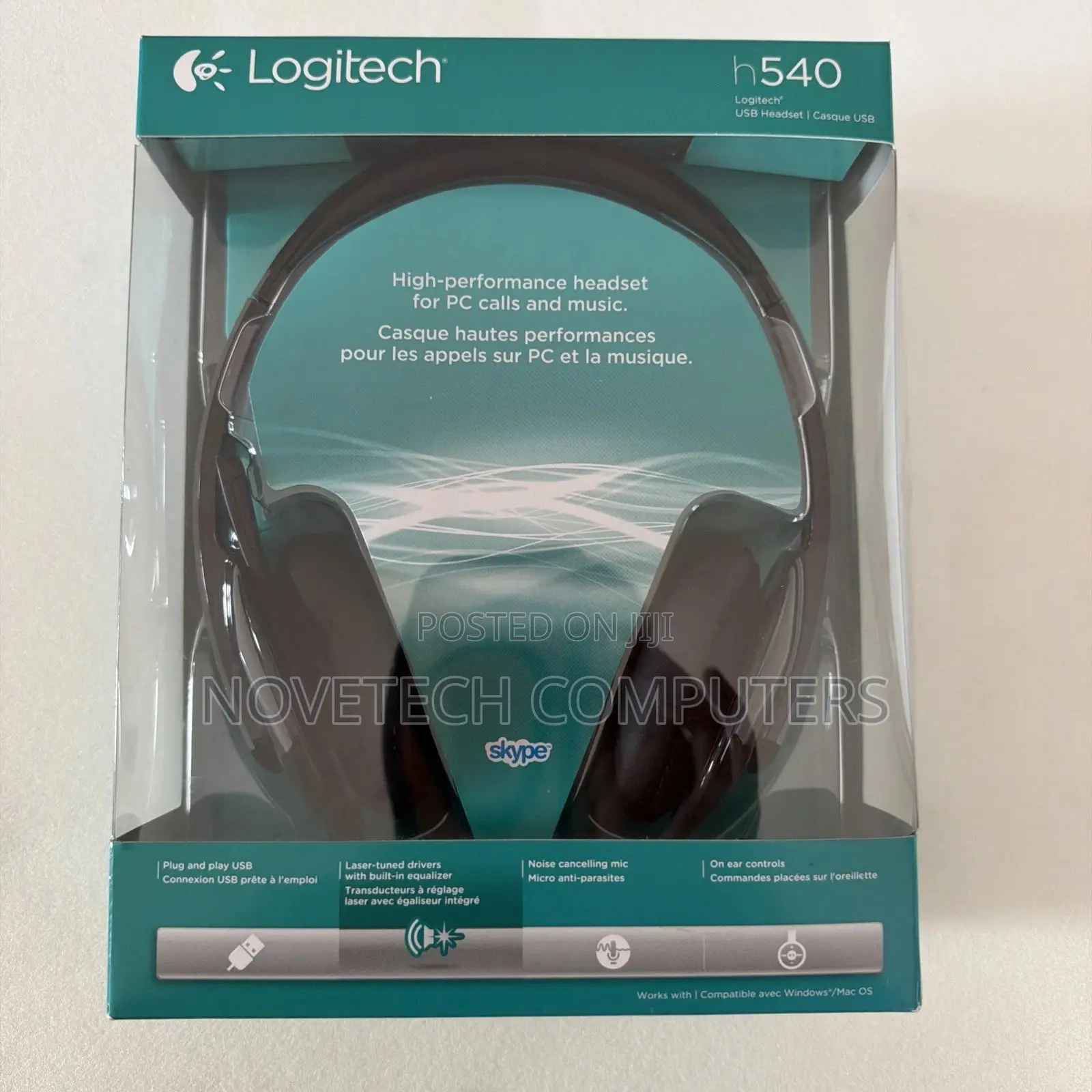 Logitech H540 Usb Headset Hd Sound Noise Canceling Microphone New