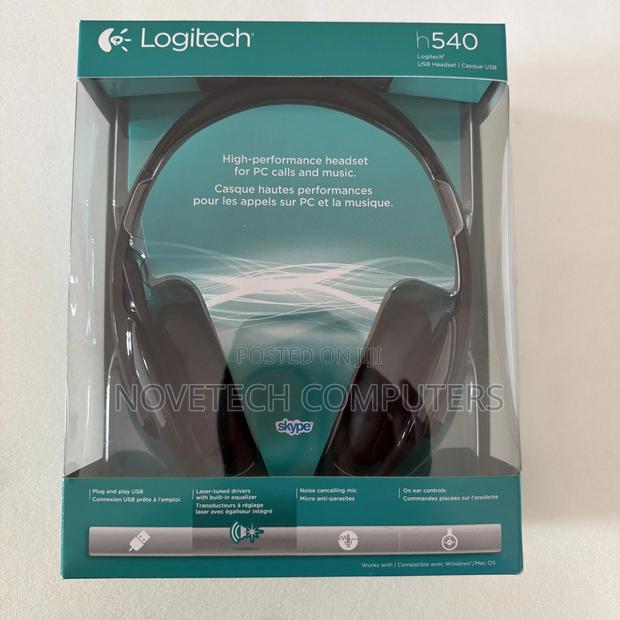 Logitech H540 Usb Headset Hd Sound Noise Canceling Microphone New