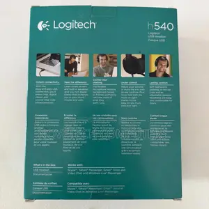 Logitech H540 Usb Headset Hd Sound Noise Canceling Microphone New