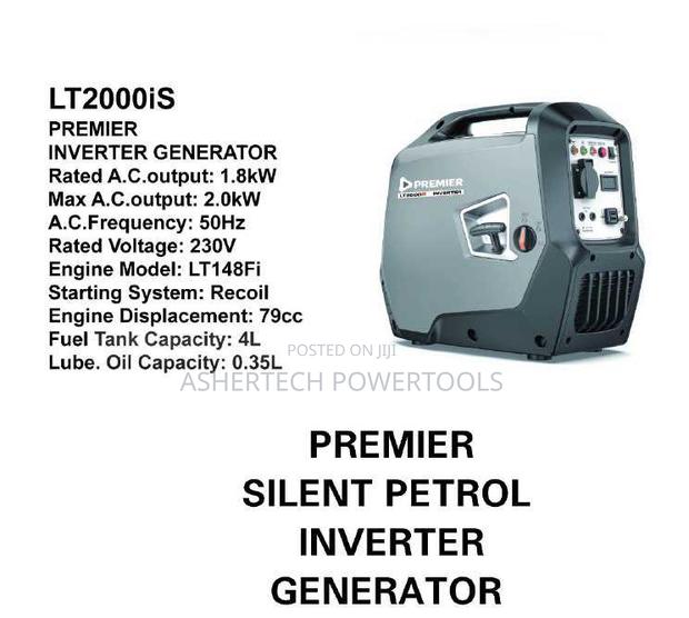 Premier Lt2000is Silent Petrol Inverter Generator 1.8kw