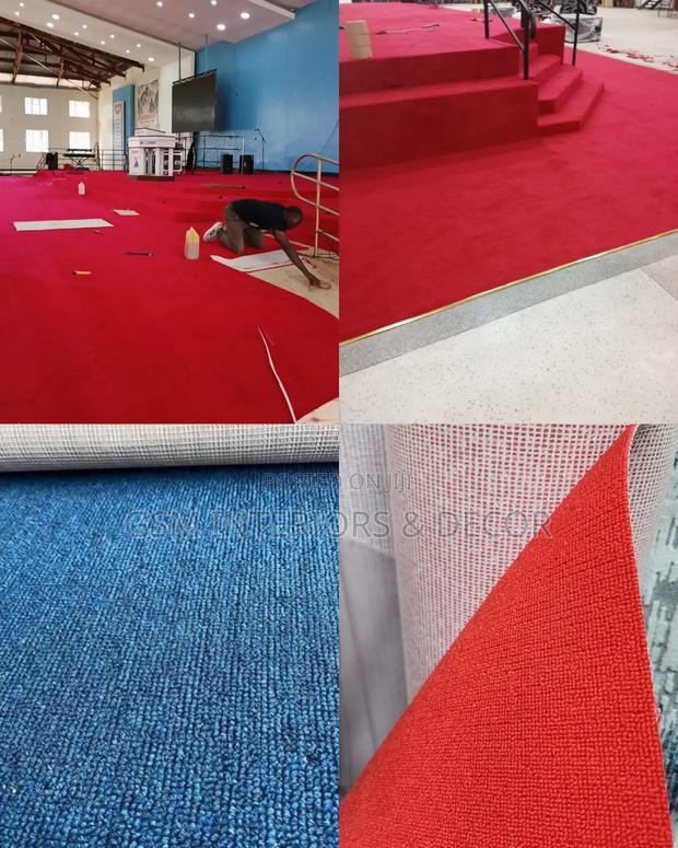 Ocean Blue and Red Carpets in Non Fading Class Ii - main view