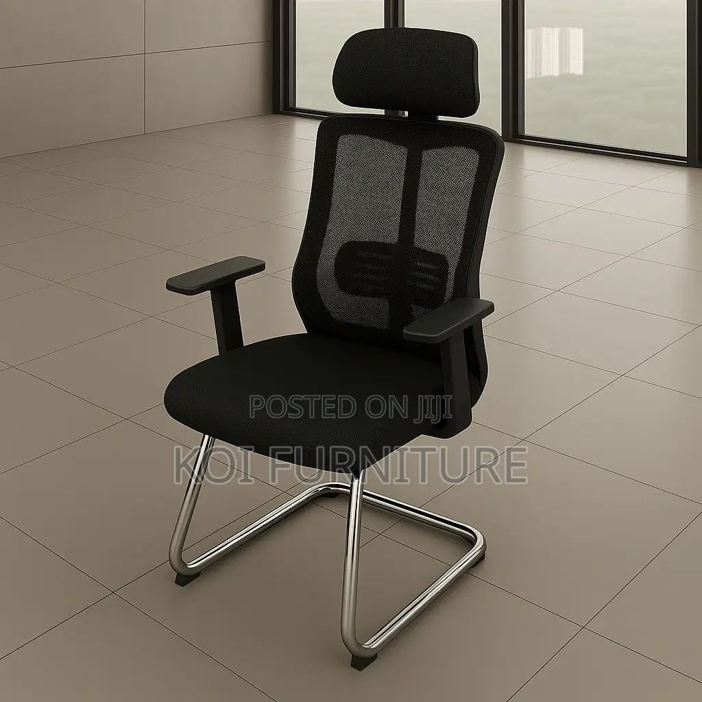 Office Chairs; Lunar Black Visitors Cantilever Office Chairs