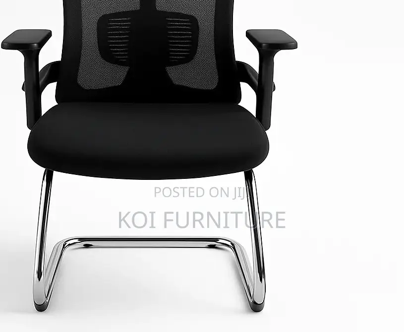 Office Chairs; Lunar Black Visitors Cantilever Office Chairs