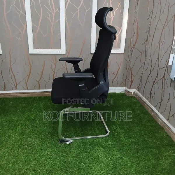 Office Chairs; Lunar Black Visitors Cantilever Office Chairs
