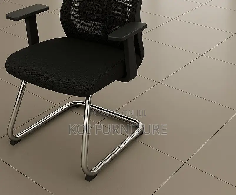 Office Chairs; Lunar Black Visitors Cantilever Office Chairs