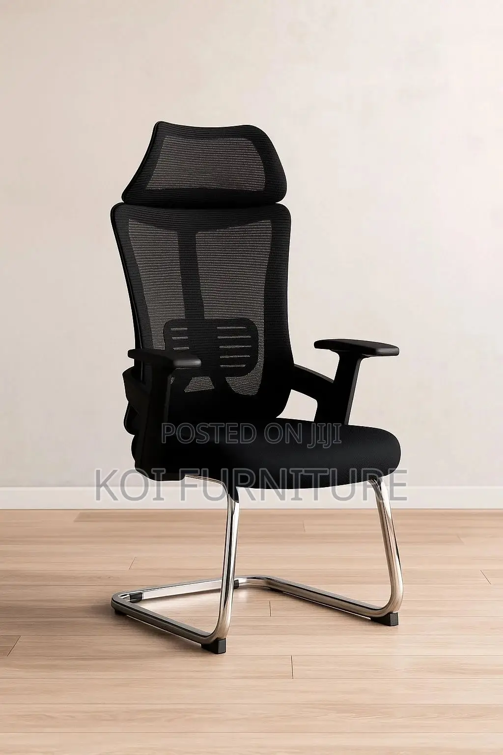 Office Chairs; Lunar Black Visitors Cantilever Office Chairs