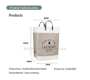 *Large Capacity Foldable Laundry Deluxe Basket
