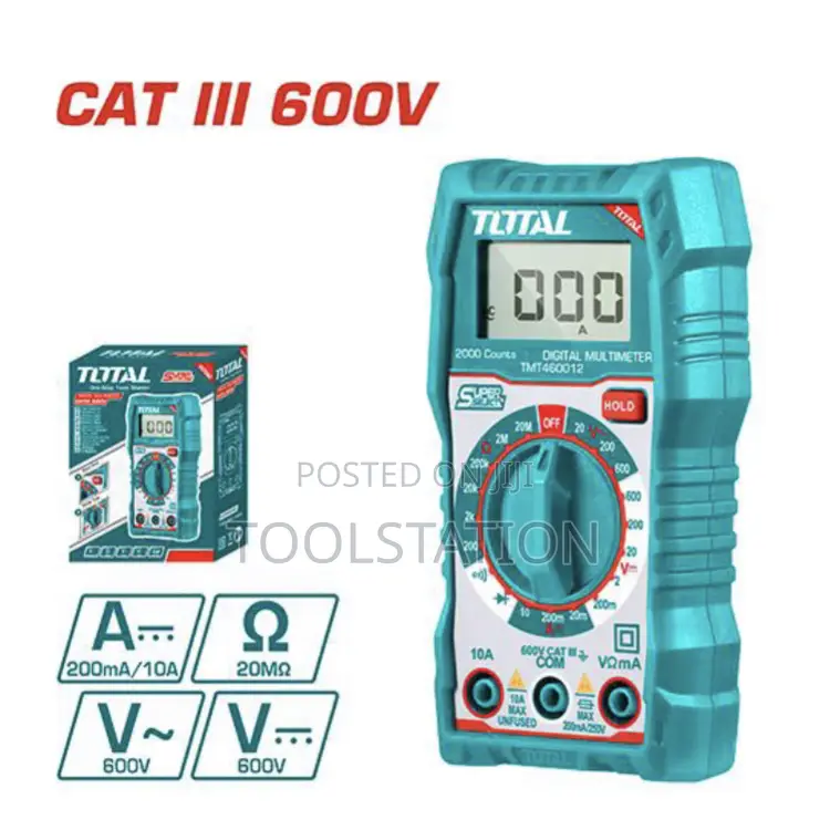Digital Multimeter 2000 Counts LCD Display Tmt460012